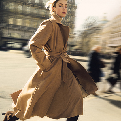 Oversized coat in alpaca, wool and cashmere, brown | Max Mara